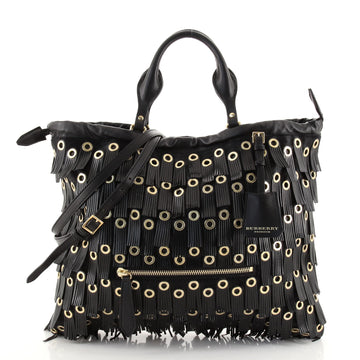 Burberry Eyelets Big Crush Tote Fringe Calf Hair Large