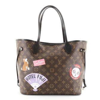 Louis Vuitton Neverfull NM Tote Limited Edition World Tour Monogram Canvas  MM Brown 833061