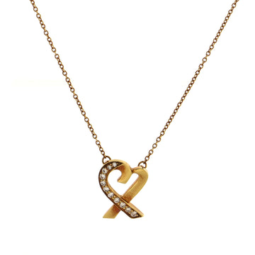 Tiffany & Co. Paloma Picasso Loving Heart Pendant Necklace 18K Yellow Gold with Diamonds