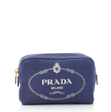 Prada Logo Cosmetic Pouch Canvas Mini
