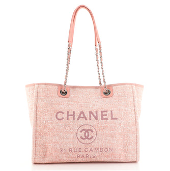 Chanel Deauville Tote Raffia with Glitter Detail Small