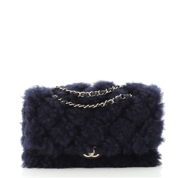 Chanel CC Chain Flap Bag Quilted Shearling with Lambskin Medium