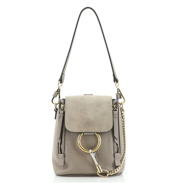Chloe Faye Backpack Leather and Suede Mini