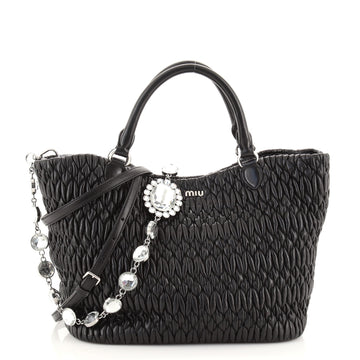 Miu Miu Crystal Convertible Tote Matelasse Leather Medium