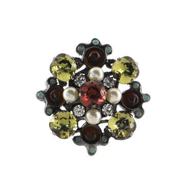 Chanel Cluster Brooch Metal and Crystal with Resin and Faux Pearls