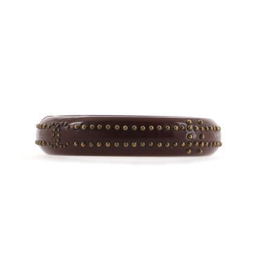 Chanel CC Hinged Bangle Bracelet Studded Resin Narrow