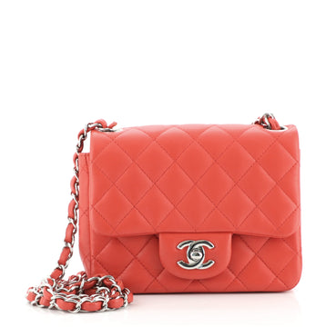 Chanel Square Classic Single Flap Bag Quilted Lambskin Mini