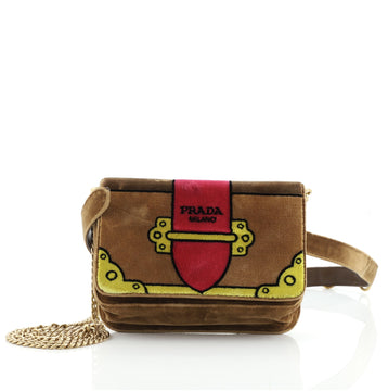 Prada Cahier Belt Bag Printed Velvet Small