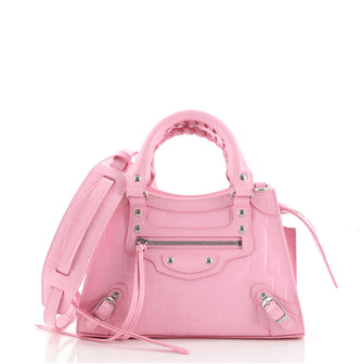 Balenciaga Neo Classic City Bag Crocodile Embossed Leather Mini