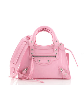 Balenciaga Neo Classic City Bag Crocodile Embossed Leather Mini