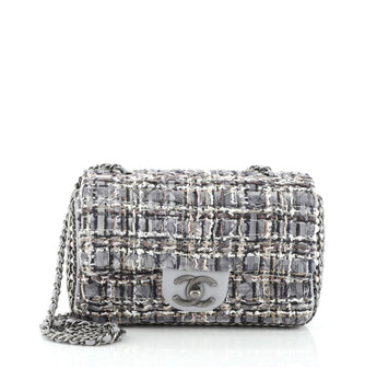 Chanel River of Pearls Flap Bag Quilted Tweed Mini