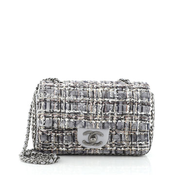 Chanel River of Pearls Flap Bag Quilted Tweed Mini