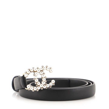 Chanel CC Logo Belt Faux Pearls and Crystals Thin