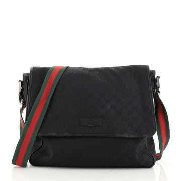 Gucci Messenger with Web Strap Bag GG Canvas Medium