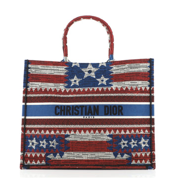Christian Dior Book Tote Embroidered Canvas