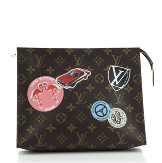 Louis Vuitton Toiletry Pouch Limited Edition World Tour Monogram Canvas 26