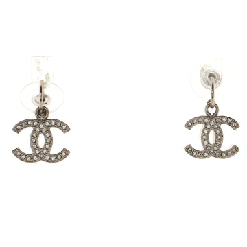 Chanel CC Dangle Earrings Metal and Crystals