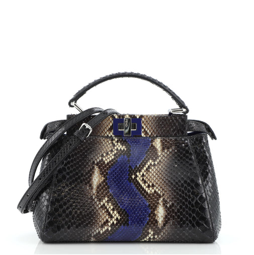 Fendi Peekaboo Bag Python Mini Blue 835941 - Main Image