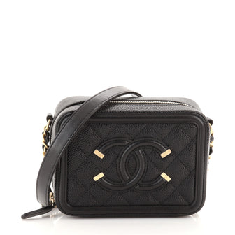 Chanel Filigree Vanity Clutch with Chain Quilted Caviar Mini