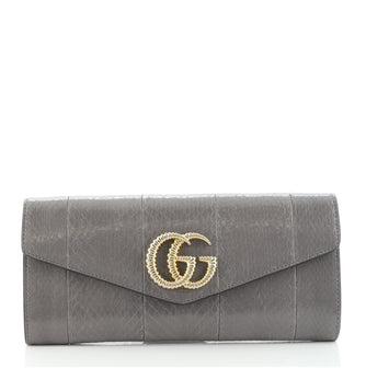 Gucci GG Marmont Clutch Python Embossed and Leather