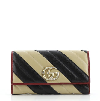 Gucci GG Marmont Continental Wallet Diagonal Quilted Leather