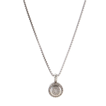 David Yurman Cerise Pendant Necklace Sterling Silver with Diamonds Petite