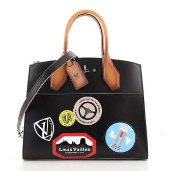 Louis Vuitton City Steamer Handbag Limited Edition World Tour Leather MM