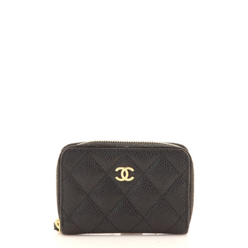 Chanel CC Zip Coin Purse Quilted Caviar Small