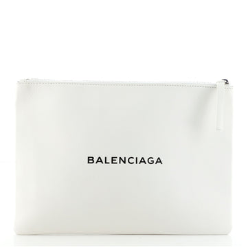 Balenciaga Everyday Logo Pouch Printed Leather Large