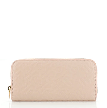 Burberry TB Zip Around Wallet Monogram Embossed Leather