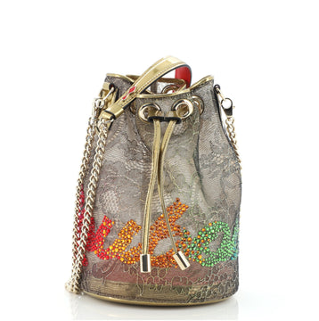 Christian Louboutin Marie Jane Bucket Bag Embellished Lace