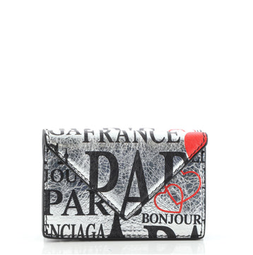Balenciaga Graffiti Papier Flap Wallet Leather Mini