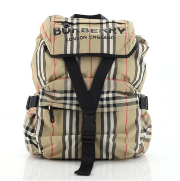 Burberry Wilfin Backpack Heritage Stripe Nylon Small