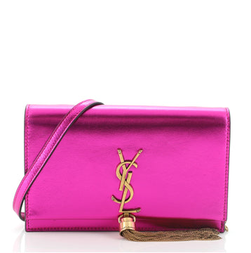 Saint Laurent Classic Monogram Tassel Chain Wallet Leather