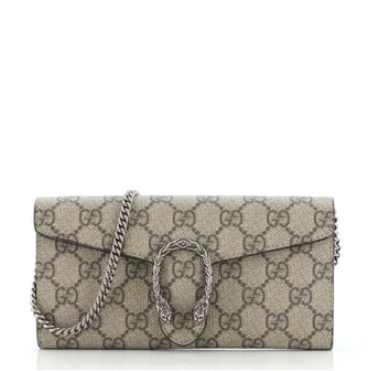 Gucci Dionysus Chain Wallet GG Coated Canvas Long
