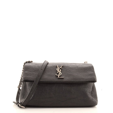 Saint Laurent West Hollywood Shoulder Bag Crocodile Embossed Leather Medium