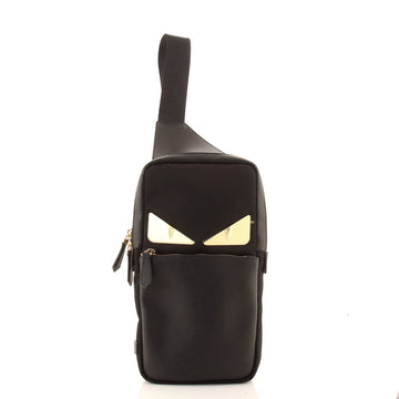Fendi Monster Sling Bag Nylon and Leather Medium