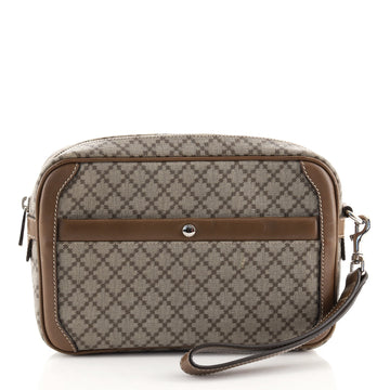 Gucci Wristlet Clutch Diamante Coated Canvas