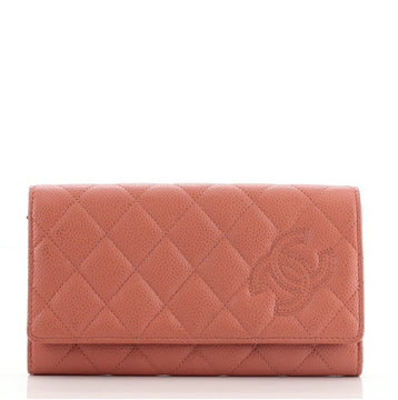 Chanel Timeless CC Flap Wallet Quilted Caviar Long