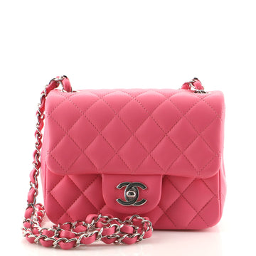 Chanel Square Classic Single Flap Bag Quilted Lambskin Mini