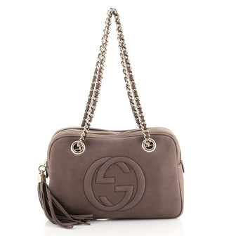 Gucci Soho Chain Zip Shoulder Bag Nubuck Small