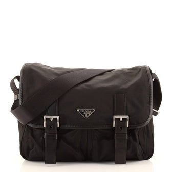 Prada Double Buckle Flap Camera Bag Tessuto Medium