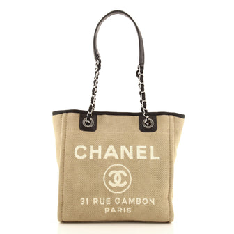Chanel North South Deauville Tote Canvas Small
