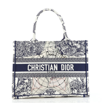 Christian Dior Book Tote Embroidered Canvas Small
