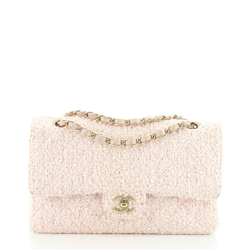 Chanel Vintage Classic Double Flap Bag Quilted Tweed Medium