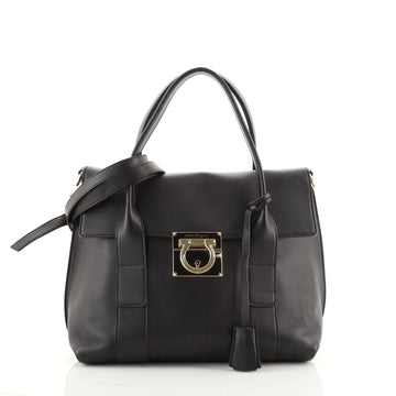 Salvatore Ferragamo Gancini Lock Flap Tote Leather Small