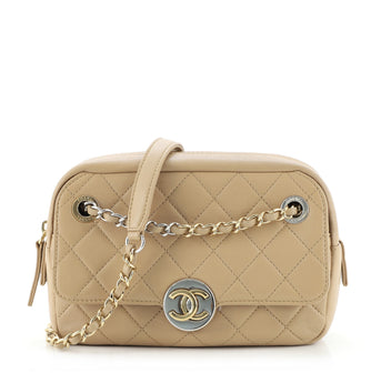 Chanel CC Turn & Lock Camera Bag Quilted Calfskin Mini