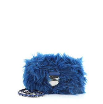 Prada Pushlock Chain Flap Bag Faux Fur Small