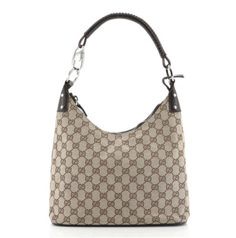Gucci Ring Handle Zip Hobo GG Canvas Medium