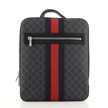 Gucci Web Zip Backpack GG Coated Canvas Medium